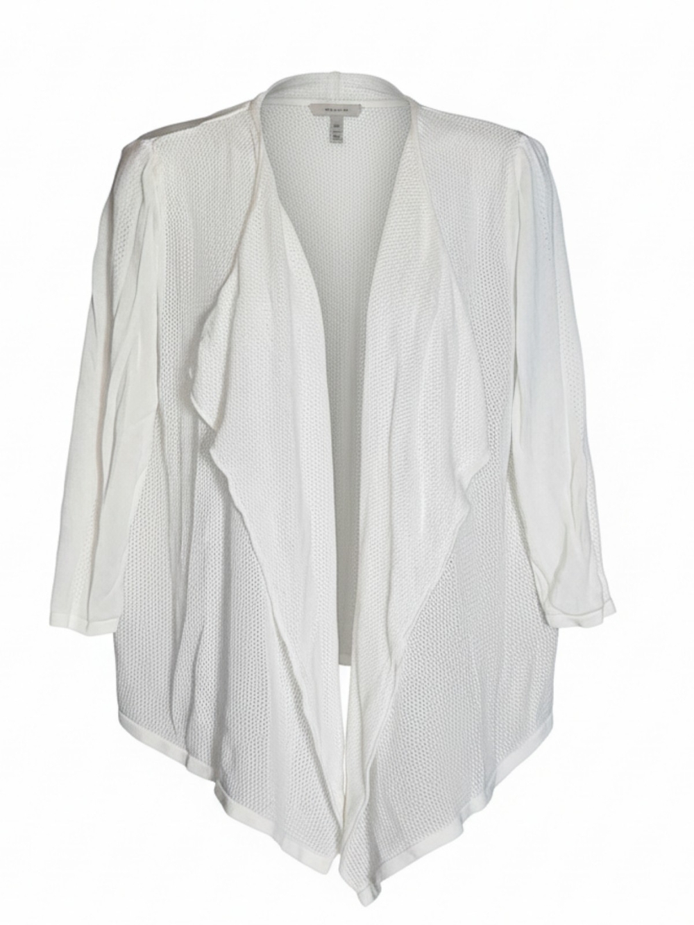 august silk White Mesh Swim Cover-Up Cardigan